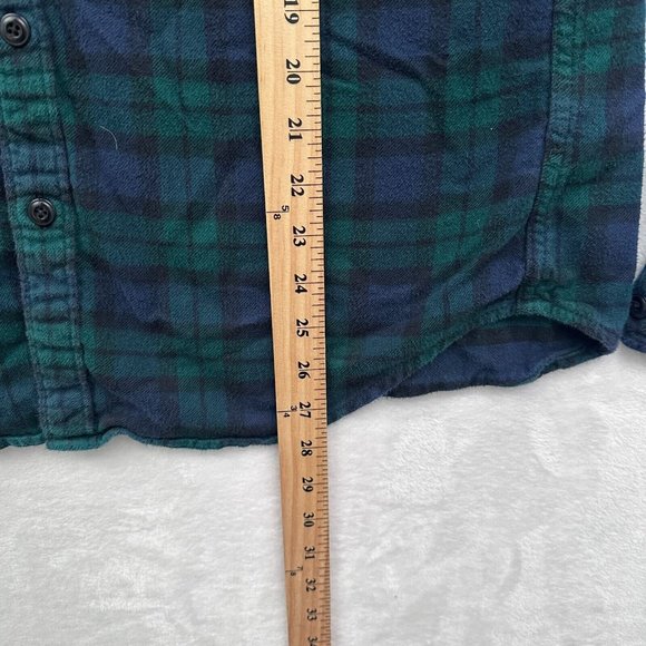 J Crew Shirt Mens L Black Watch Tartan Plaid Flannel Slim Fit Pockets Button Up - Picture 5 of 8